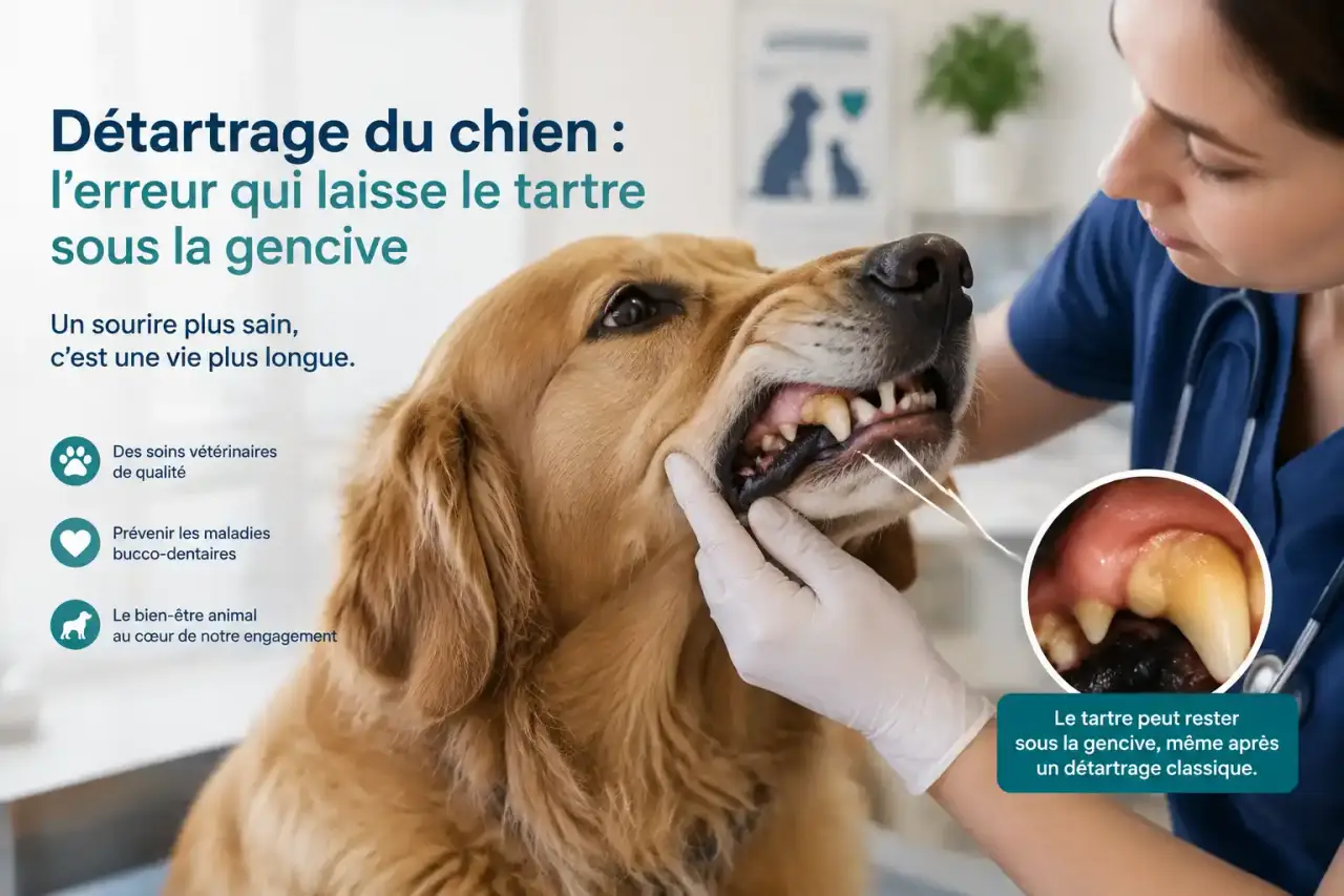 Détartrage du chien : l’erreur qui laisse le tartre sous la gencive