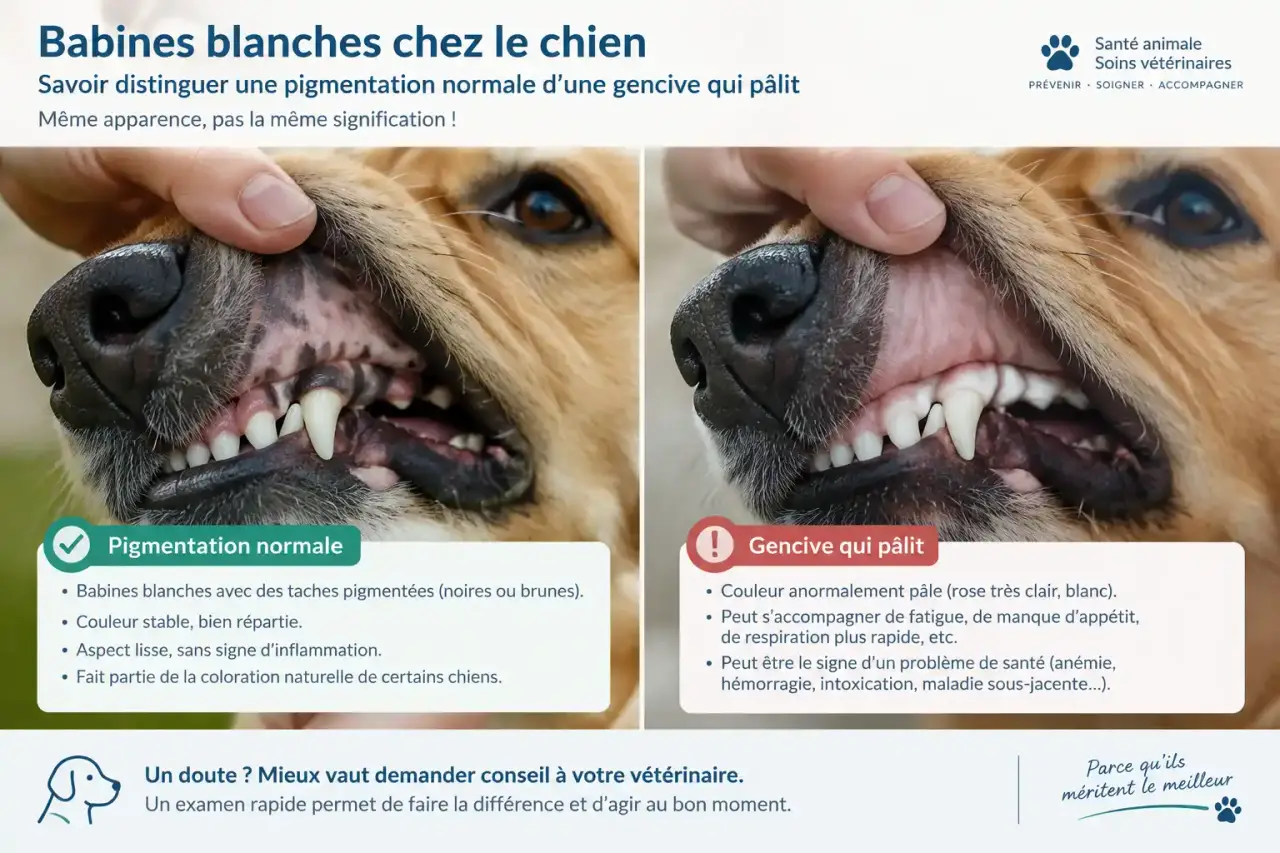 Babines blanches chez le chien : savoir distinguer une pigmentation normale d'une gencive qui pâlit
